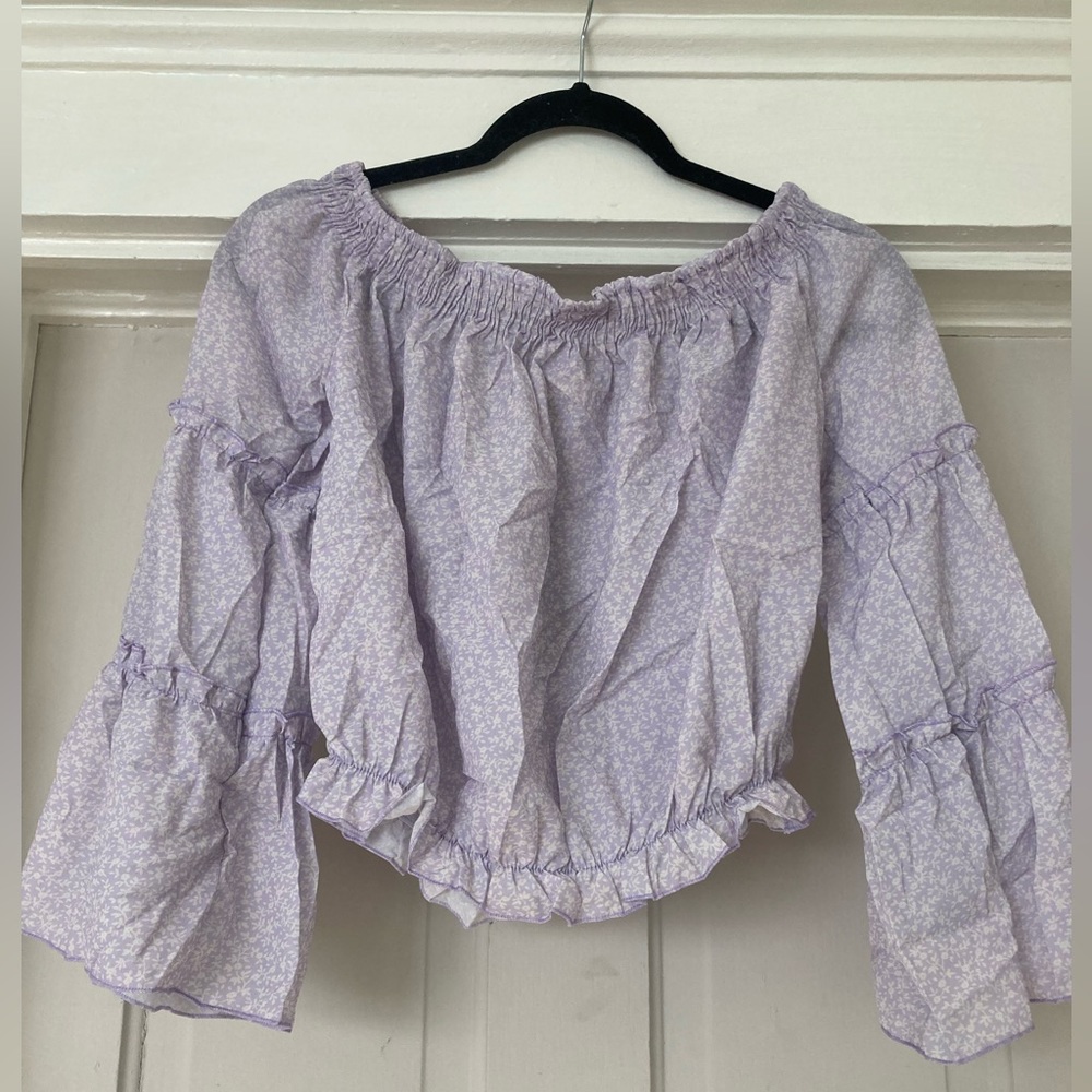 Bailey’s Blossoms/Alredine purple floral shirt NWT